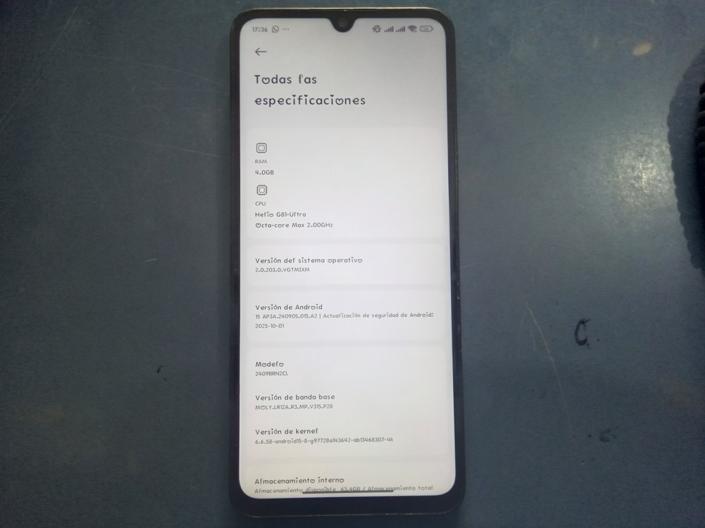 Celular Marca Xiaomi Redmi 14c Modelo 2409brn2cl Memoria Ram 4 Gb Almacenamiento Interno 128 Gb Acc No Tiene