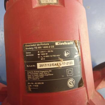 Foto 3 de Mezcladora De Cemento Marca Einhell Modelo Te-Mx 1600-2 Usado En Buen Estado Tipo Manual Acc No Tiene