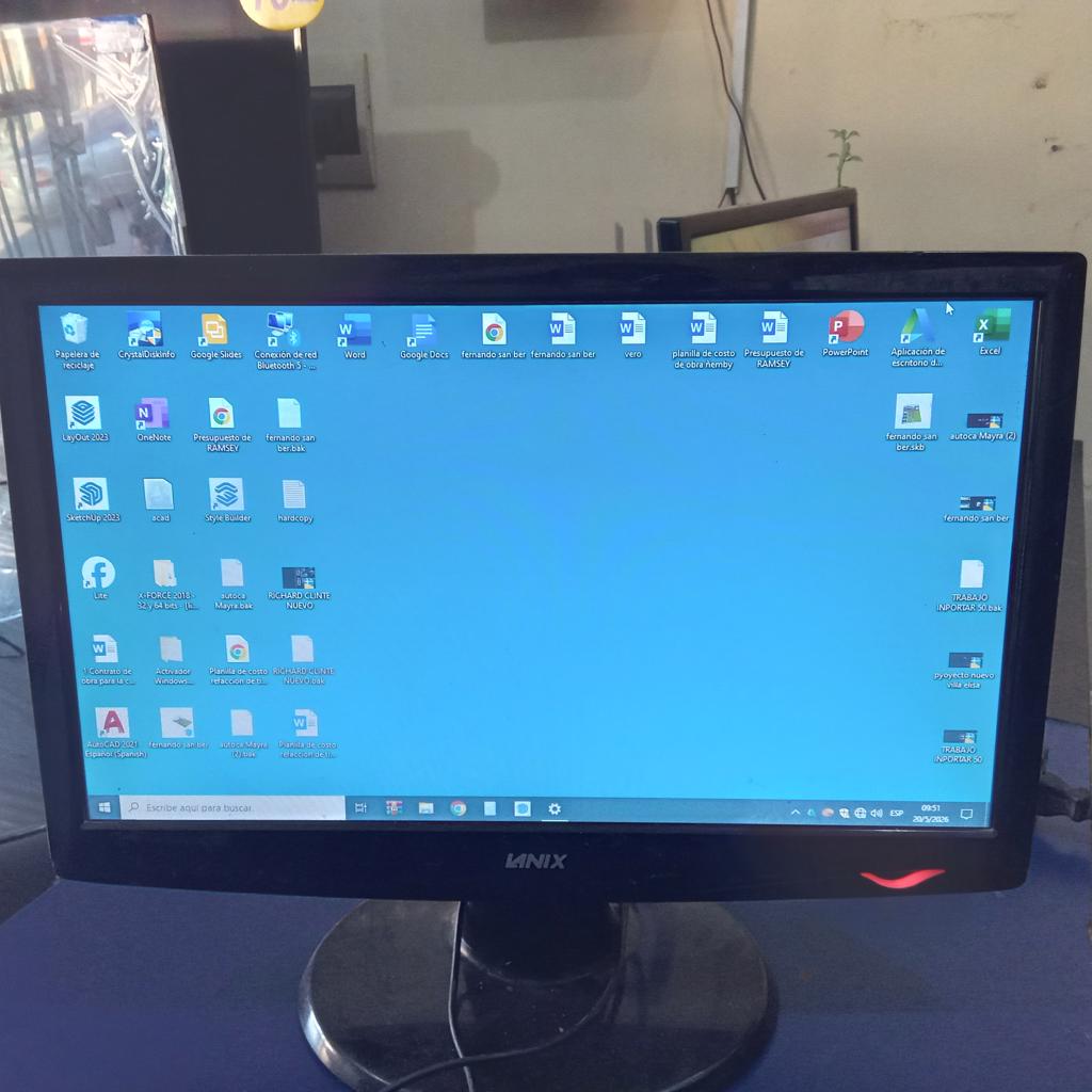Monitor P/ Computadora Lcd Marca Lg Modelo -W19-43cv-Lanix Usado-En-Buen-Estado De 19 '' Acc PedestalVgaCable Power C/Transformador