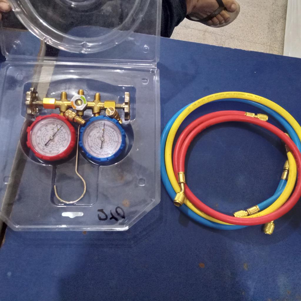 Manometro Para Refrigeracion Marca No Tiene Modelo No Tiene Usado En Buen Estado Acc 3manguera