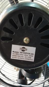 Ventilador 3 Velocidades Marca Tokyo Modelo Vetokp1126 Usado En Buen Estado Acc C/4 Aletas