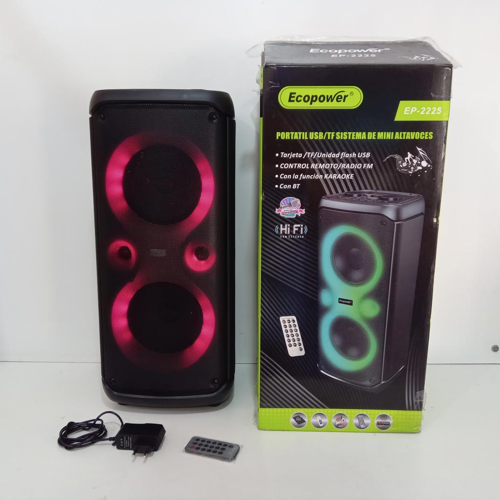 Caja De Sonido Amplificada Marca Ecopower Modelo Ep-2225 Con Control Usado En Buen Estado Acc CargadorControl