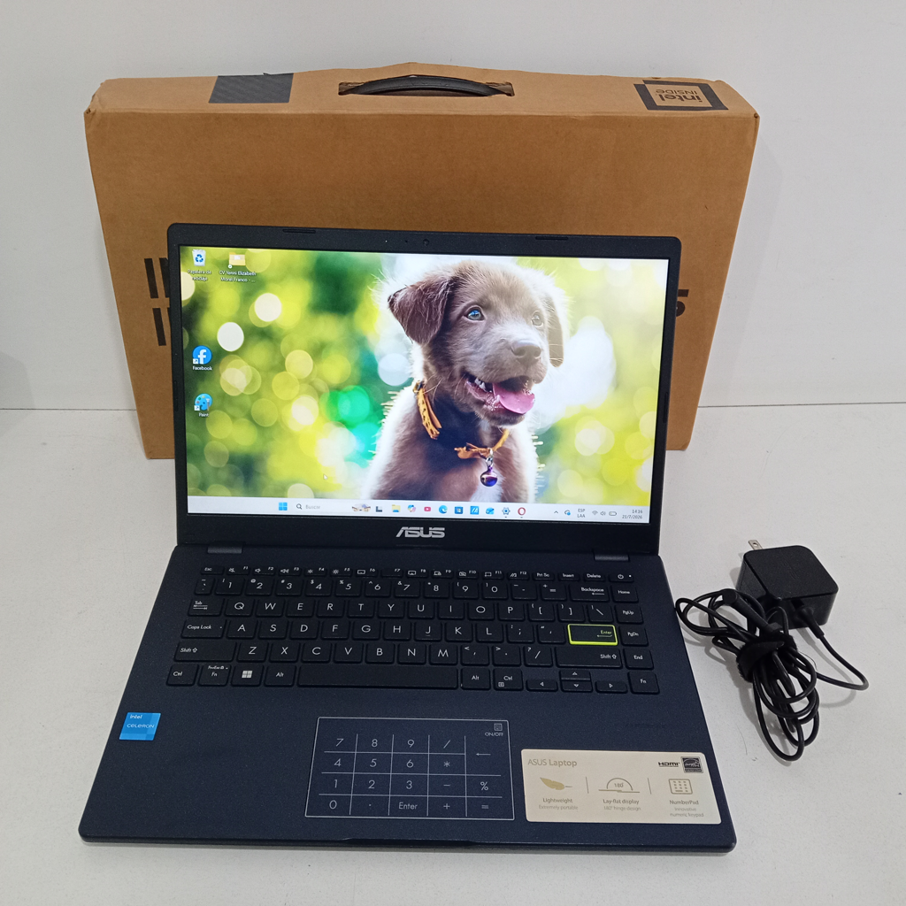 Notebook Marca Asus Modelo E410k Procesador Celeron N4500 Memoria Ram 4 Gb Disco Duro 117 Gb Generacion 4.500 Acc Cargador