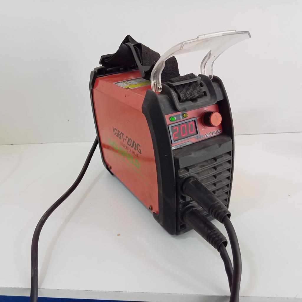 Soldador Marca Indusfield Modelo Igbt-200g Usado Con Desgaste Acc Pinzas Positivo Y NegativoCinta Para Colgar
