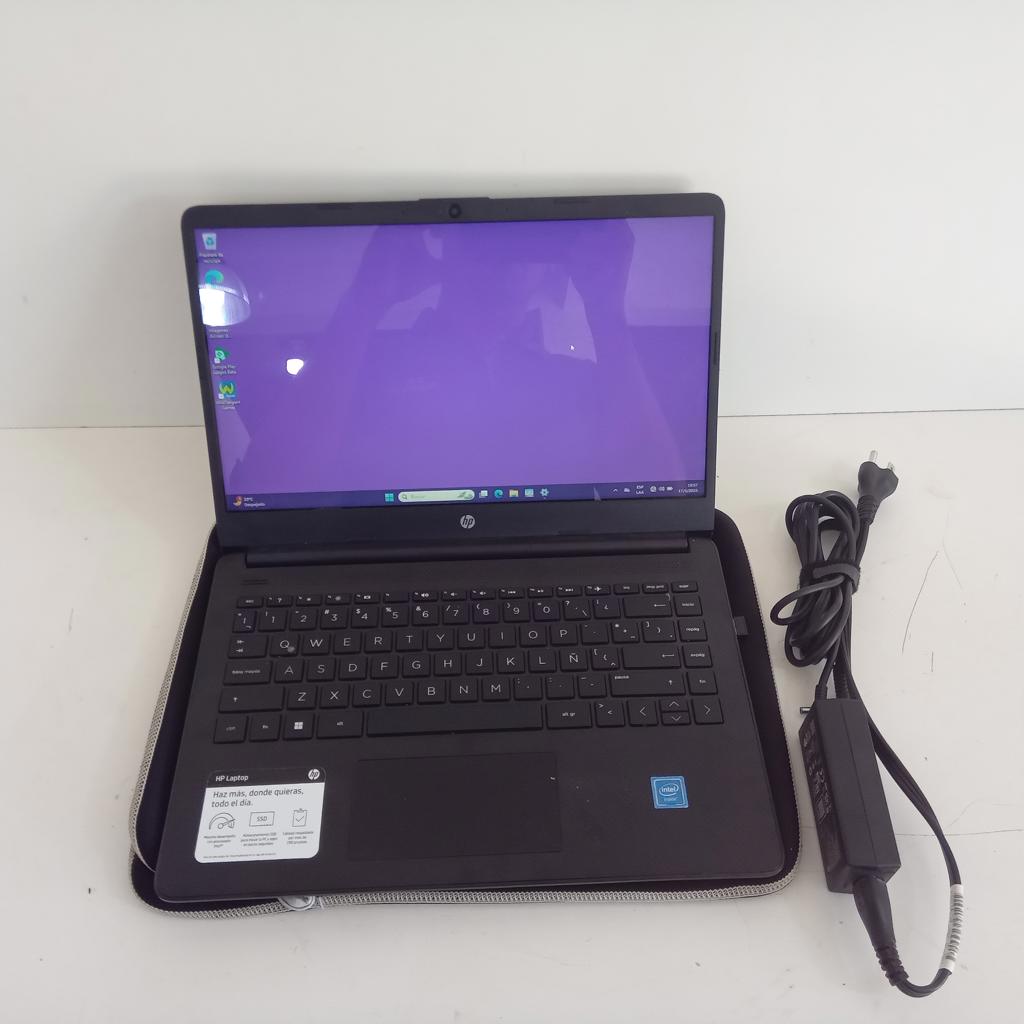Notebook Marca Hp Modelo 14-Dq0526la Procesador Celeron Memoria Ram 4 Gb Disco Duro 128 Gb Generacion 4.120 Acc Cargador Con PowerEstuche Negro