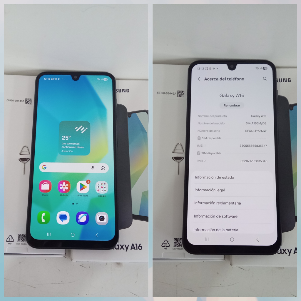Celular Marca Samsung Modelo A16 Memoria Ram 4 Gb Almacenamiento Interno 128 Gb Acc Cable Usb En Caja