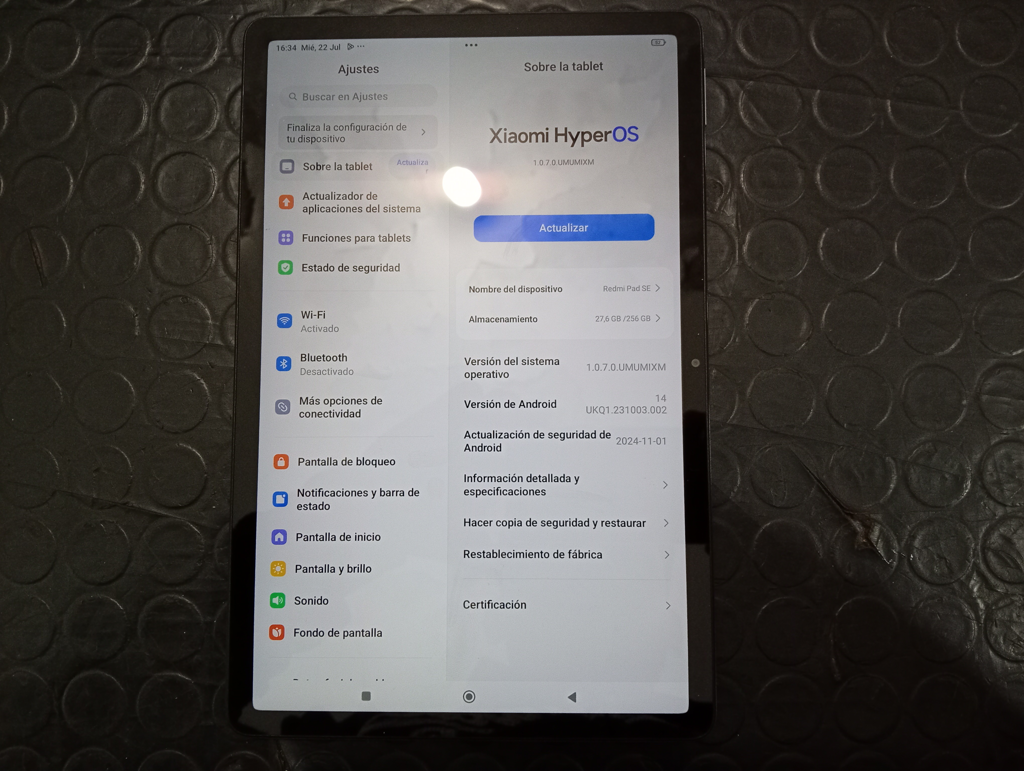 Tablet Marca Xiaomi Modelo Redmi Pad Se Usado En Buen Estado Con 256 Gb Y 12 De Ram Imei No Tiene Acc Protector Con Tapa Color Negro
