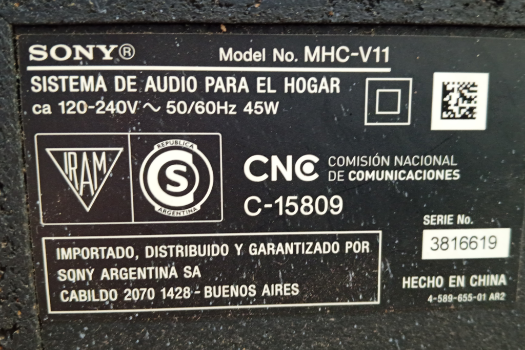 Foto 3 de Equipo De Sonido Marca Sony Con Control Modelo Mhc-V11 Usado En Buen Estado Acc Cable PowerLuces
