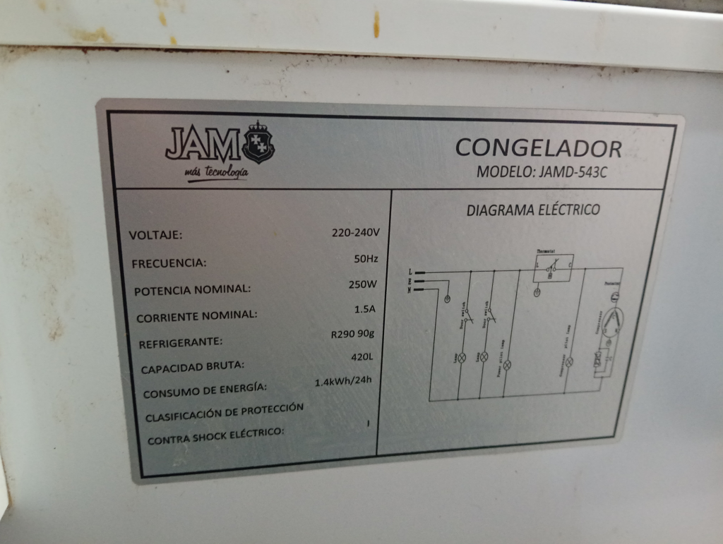 Foto 3 de Congeladora / Frezzer Marca Jam Litros 420 Modelo Jamd543c Usado En Buen Estado Acc 2 Bandejas