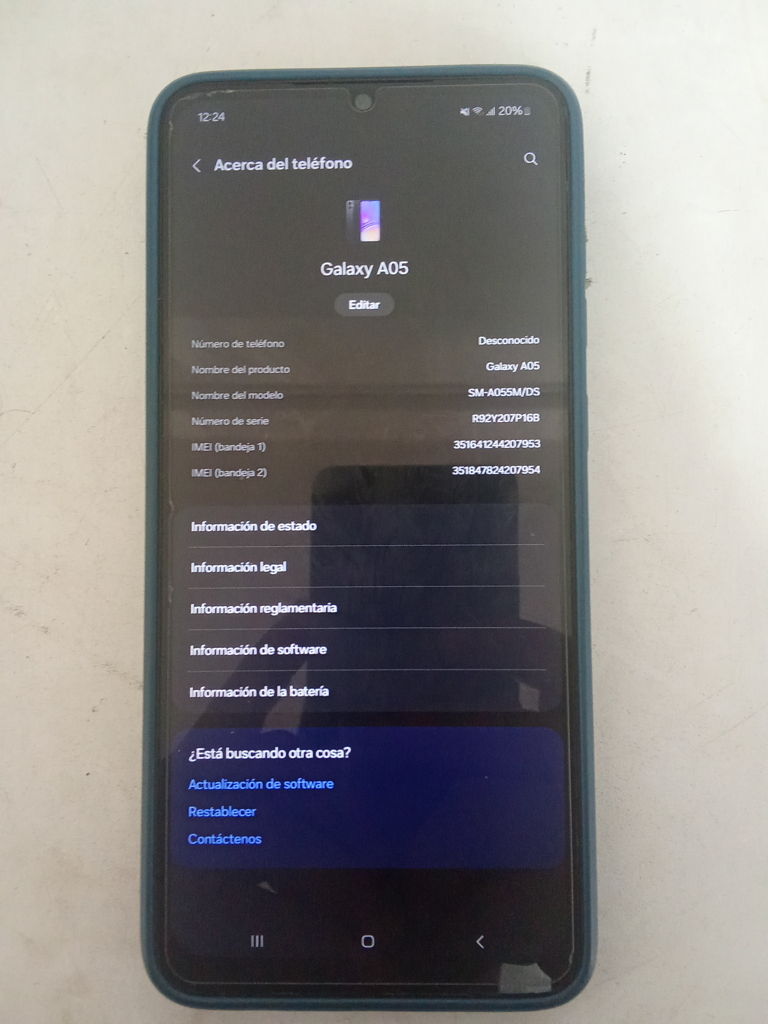 Celular Marca Samsung Modelo A05 Memoria Ram 4 Gb Almacenamiento Interno 128 Gb Acc Protector De Silicona