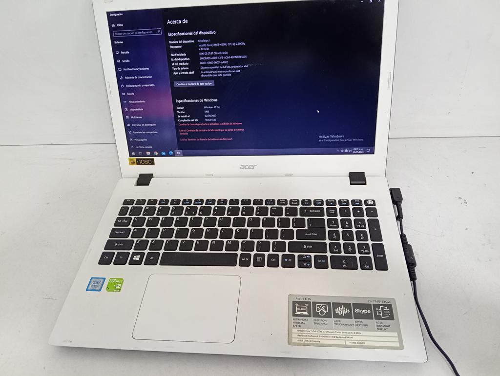 Notebook Marca Acer Modelo N15q1 Procesador Core I5 Memoria Ram 8 Gb Disco Duro 10.000 Gb Generacion 6 Acc No Tiene
