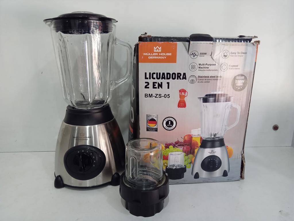 Licuadora Marca Muller House Germany Modelo Bm-Zs-05 Velocidades Usado En Buen Estado Acc C/TapaC/Jarra De VidrioC/Recipiento De Vidrio