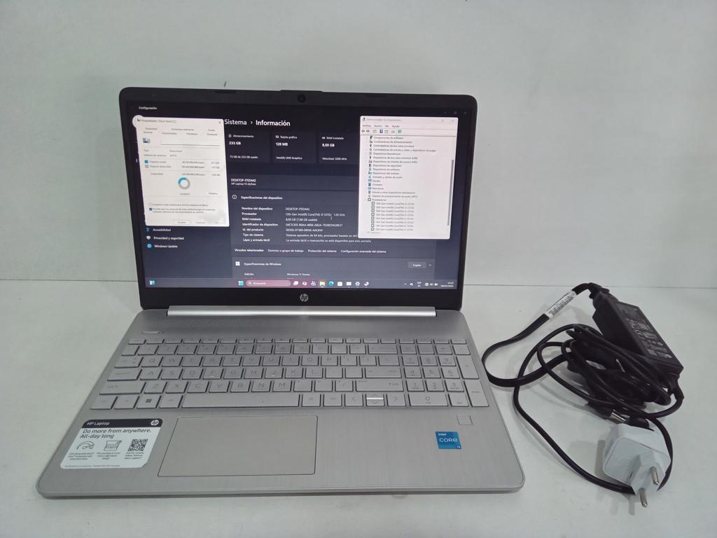 Notebook Marca Hp Modelo 15-Dy5131wm Procesador Intel Core I3 Memoria Ram 8 Gb Disco Duro 232 Gb Generacion 12 Acc C/Teclado Numerico
