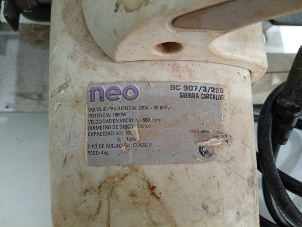 Foto 3 de Sierra Tipo Circular Marca Neo Modelo Sc 907/3/220 Usado Con Desgaste Acc C/ProtectorC/Disco