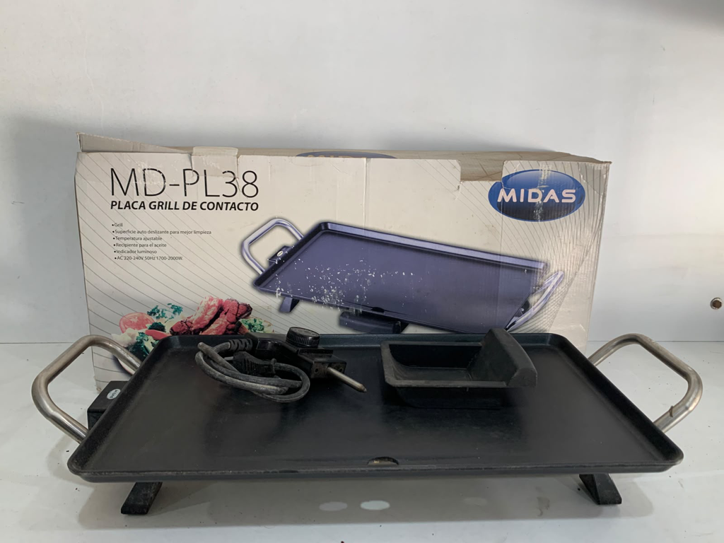 Parrilla Electrica Marca Midas Modelo Md-Pl38 Usado En Buen Estado Acc C/Regulador De Temperatura