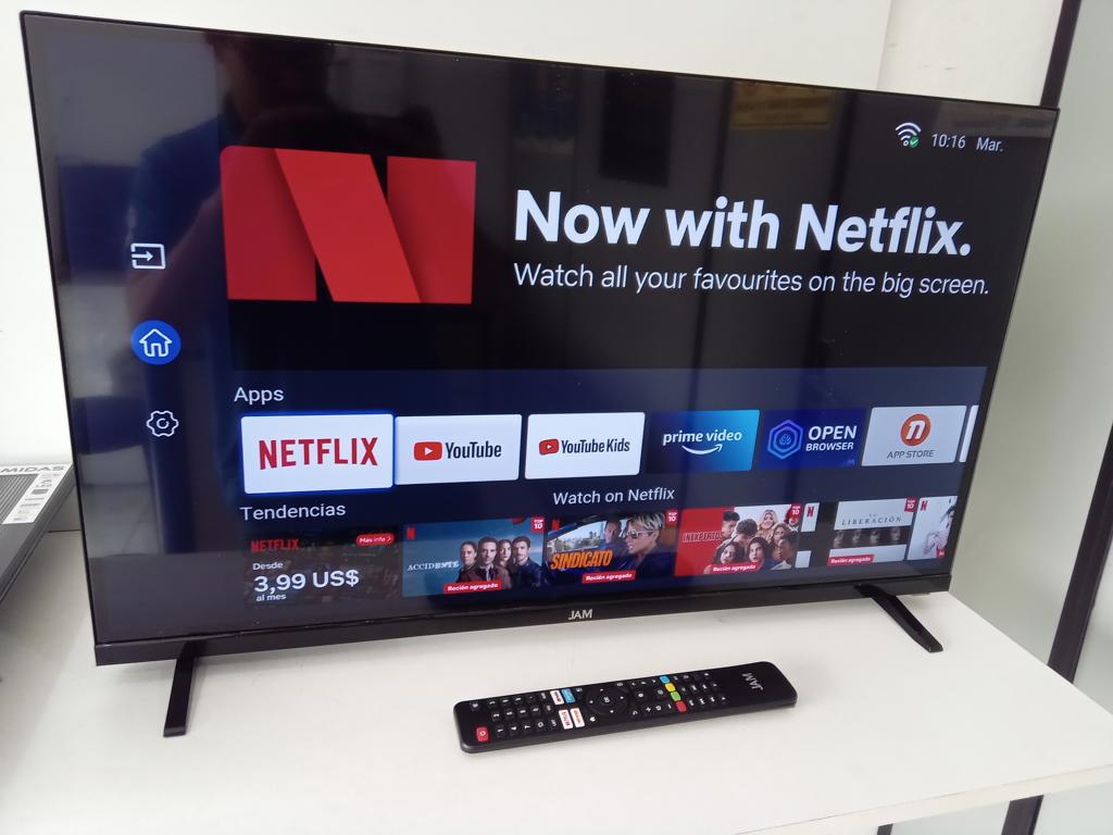 Televisor Led Smart De 32 '' Marca Jam Modelo Ultraslim-32fcs Con Control Usado En Buen Estado Acc Con 2 Patitas