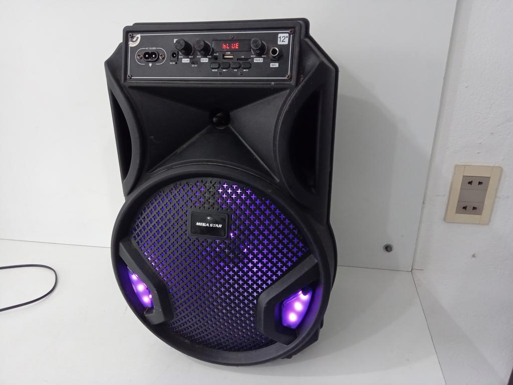Caja De Sonido Amplificada Marca Mega Star Modelo Spa124bt Sin Control Usado En Buen Estado Acc Cable Power