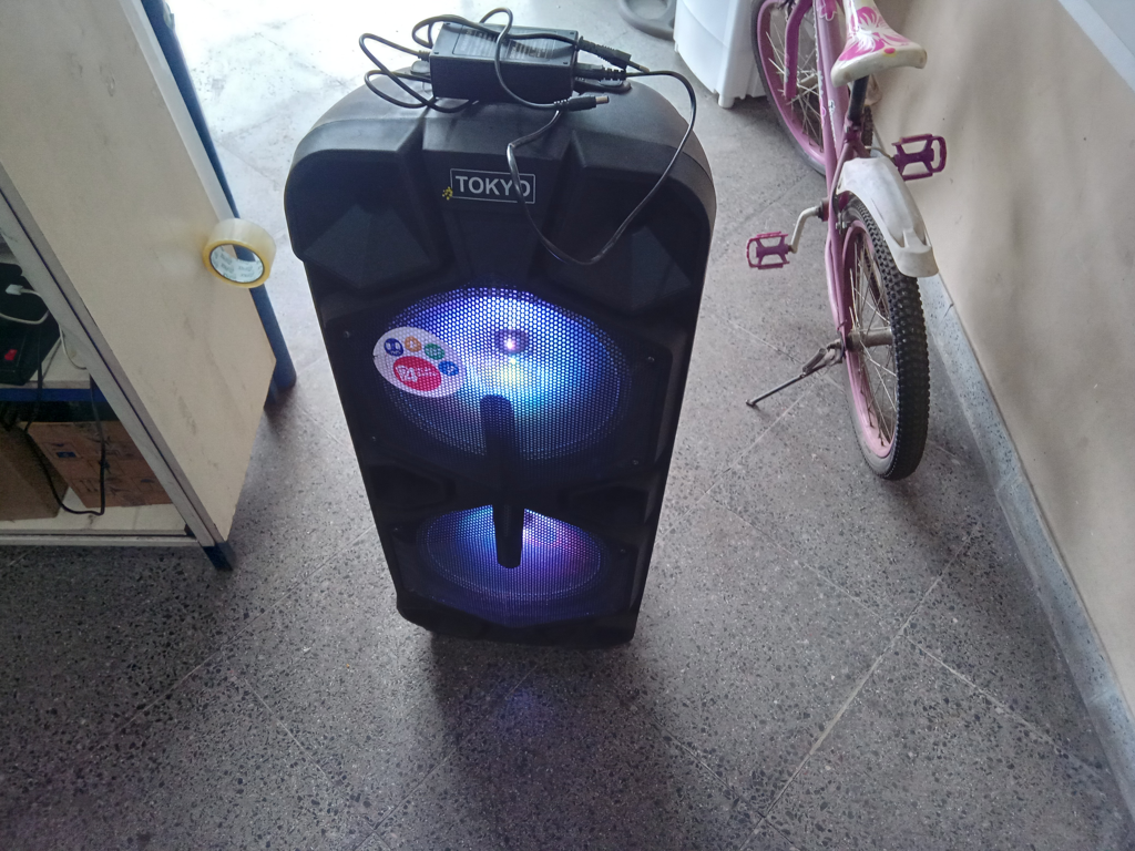 Caja De Sonido Amplificada Marca Tokyo Modelo Eltpparty8000-N Sin Control Usado En Buen Estado Acc Cargador