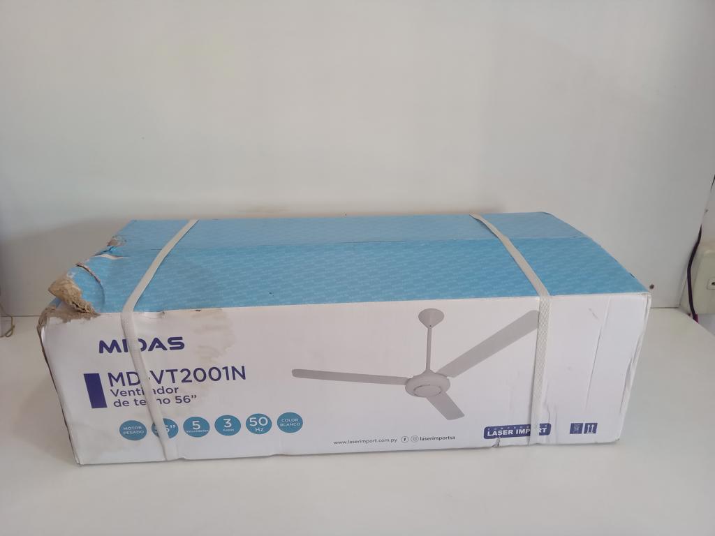 Ventilador 5 Velocidades Marca Midas Modelo Md-Vt2001n Nuevo Sin Uso Acc Con Regulador De ParedVino En Caja Sellada 3 Aspas Metalicas