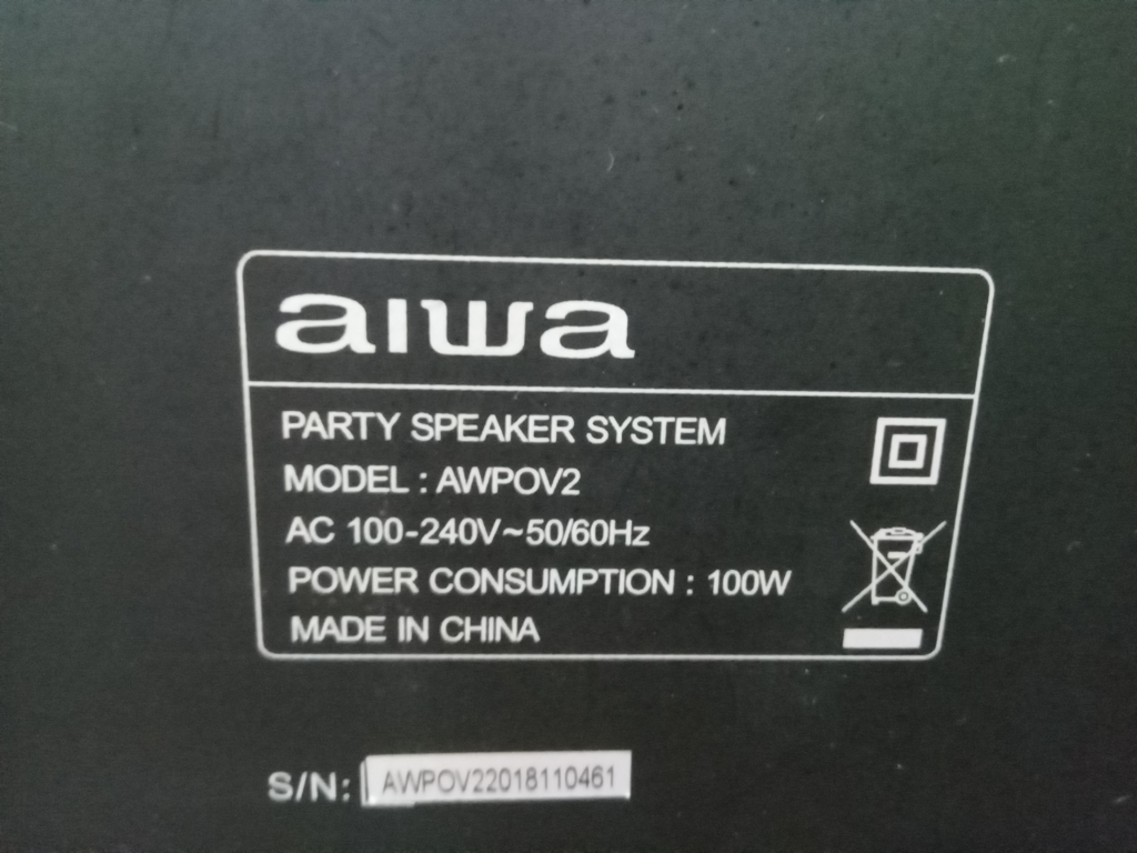 Foto 3 de Caja De Sonido Amplificada Marca Aiwa Modelo Awpov2 Sin Control Usado En Buen Estado Acc Cable Power