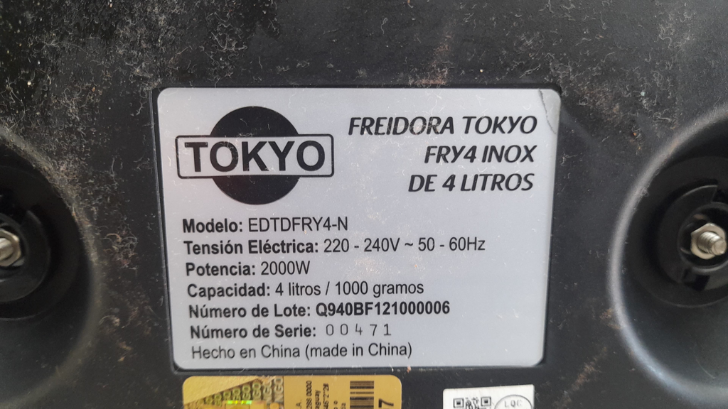 Fritadora Marca Tokyo Modelo Edtdfry4-N Usado En Buen Estado Acc No Tiene