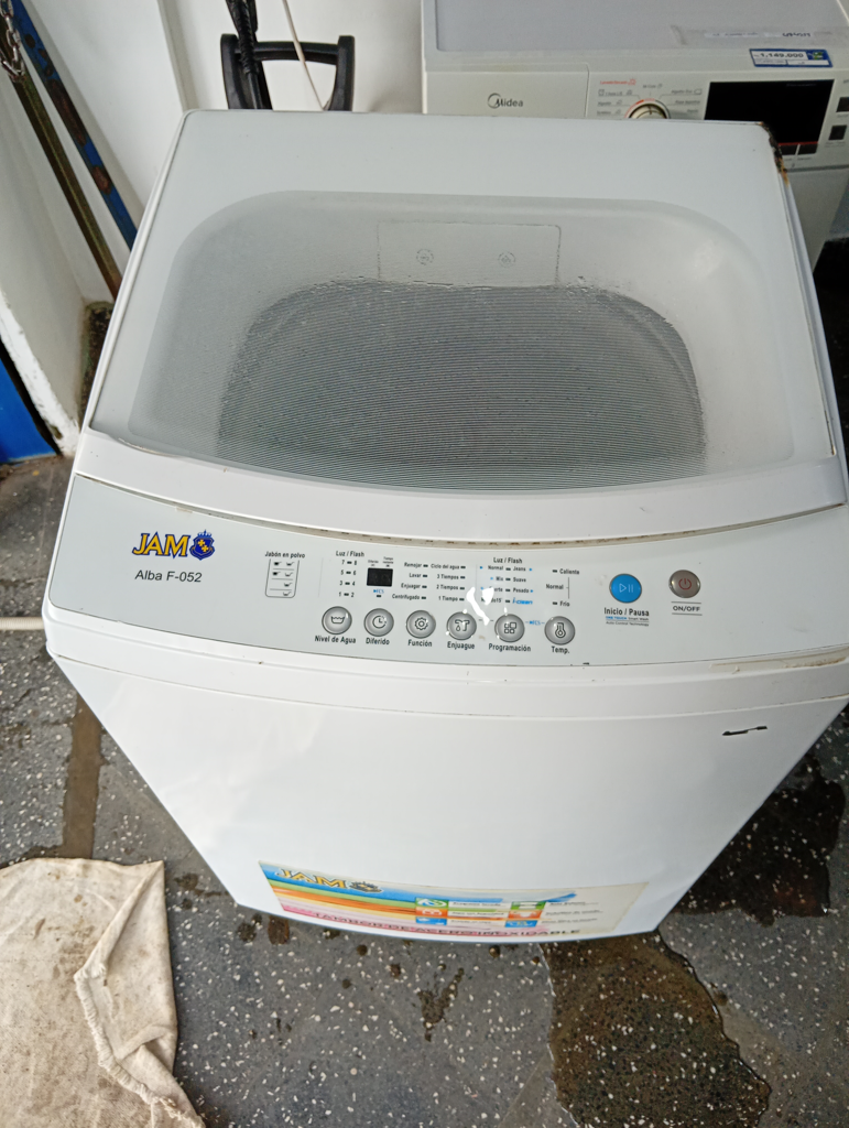 Lavarropas Cap 12 Kg. Marca Jam Modelo Alba F-052 Usado Con Desgaste Acc Manguera De Carga Y DescargaCable Cte