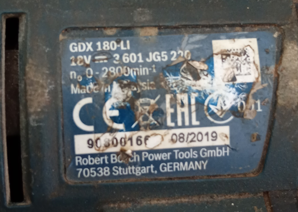 Foto 3 de Destornillador Electrico Marca Bosch Modelo Gdx 180-Li Acc Con Una Bateria De 28 VCargador N 921