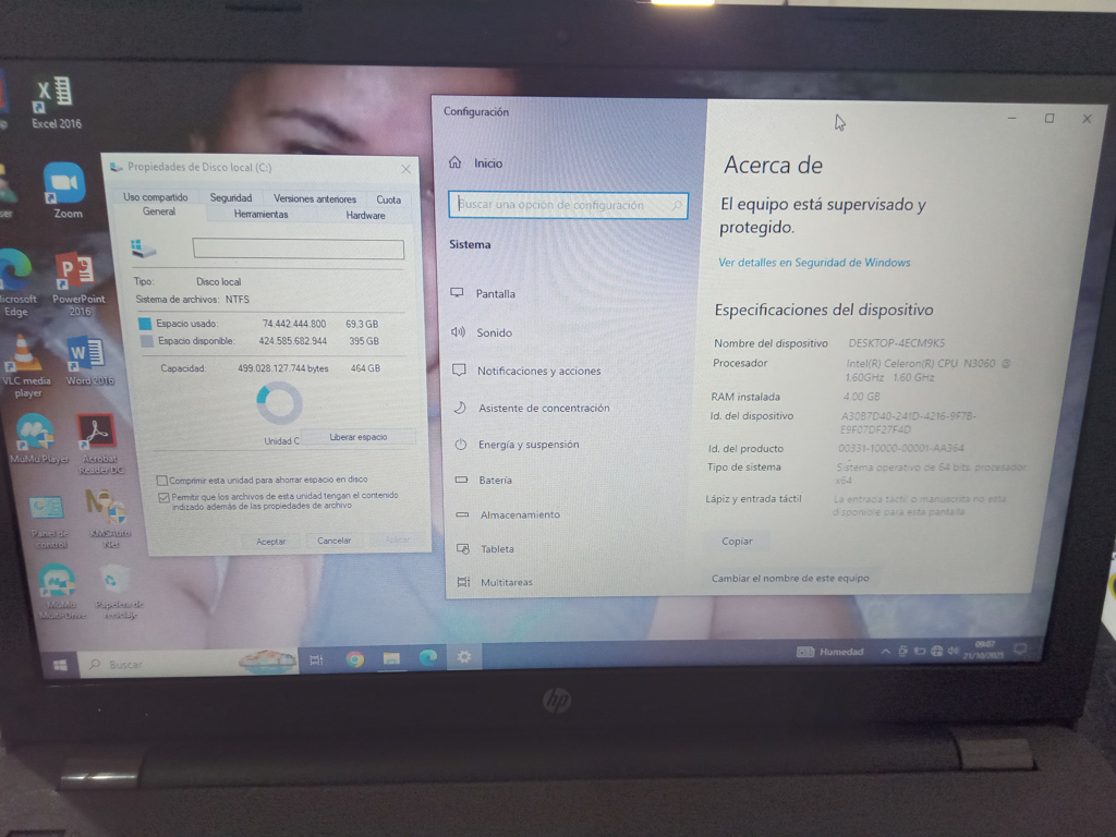 Notebook Marca Hp Modelo No Tiene Procesador Intel Celeron Memoria Ram 4 Gb Disco Duro 500 Gb Generacion No Tiene Acc No Tiene
