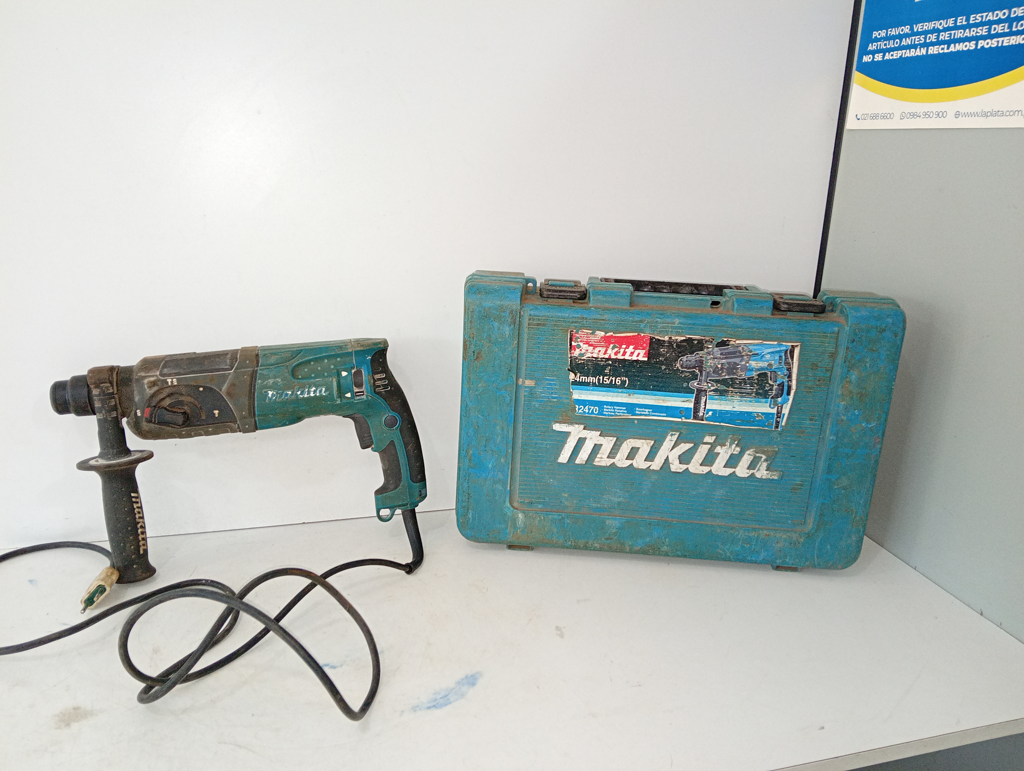 Taladro Marca Makita Modelo Hr2470 Usadocondesgaste Acc 2mecha Tipo EncastreRegla De MedicionTarugos Y Clavos VariosMango