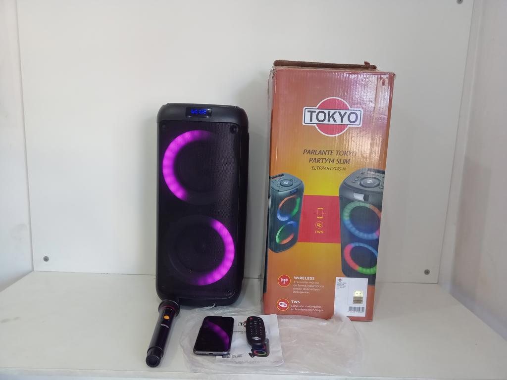 Caja De Sonido Amplificada Marca Tokyo Modelo Eltpparty14s-N Con Control Usado En Buen Estado Acc Con MicrofonoManual De Usuario