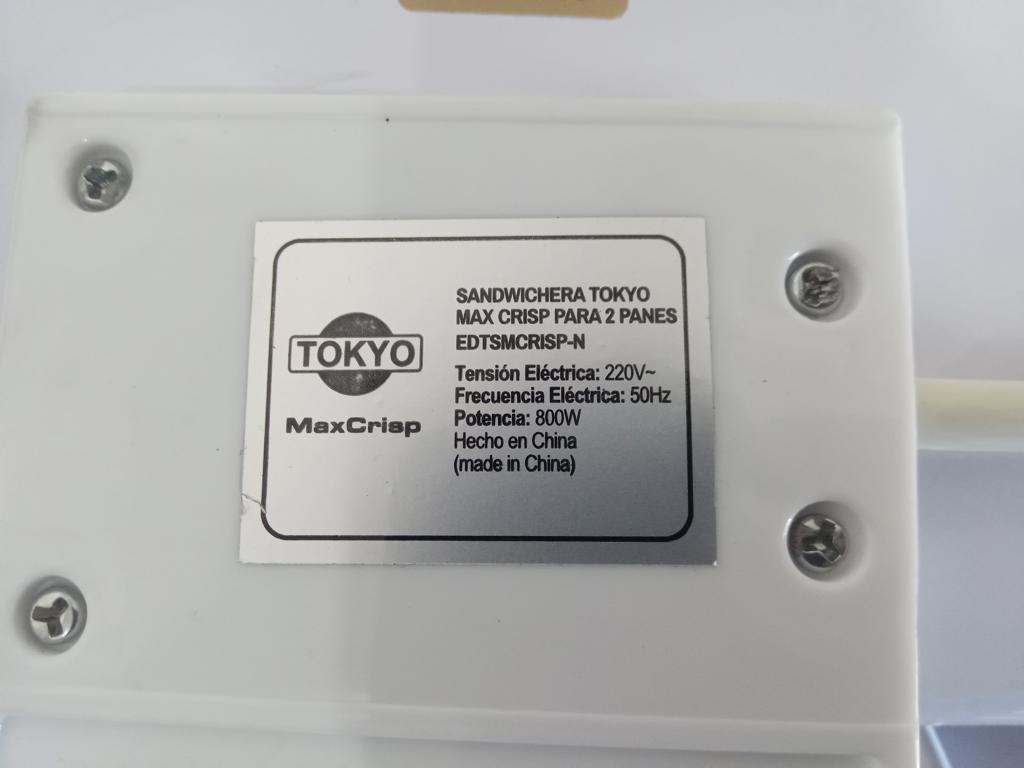 Sandwichera Marca Tokyo Modelo Edtsmcrisp-N Usado En Buen Estado Acc Manual De Usuario