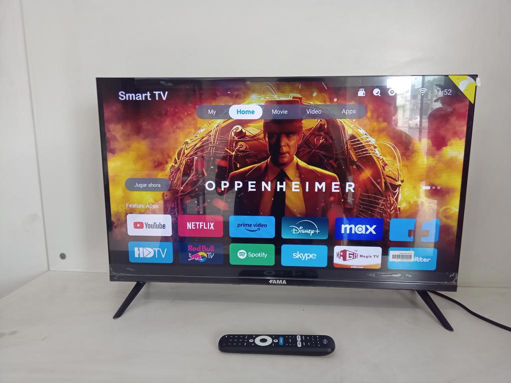 Televisor Led Smart De 32 '' Marca Fama Modelo Tvf-32el1 Con Control Usado En Buen Estado Acc Cable CorrientePar De Patitas De Pedestal