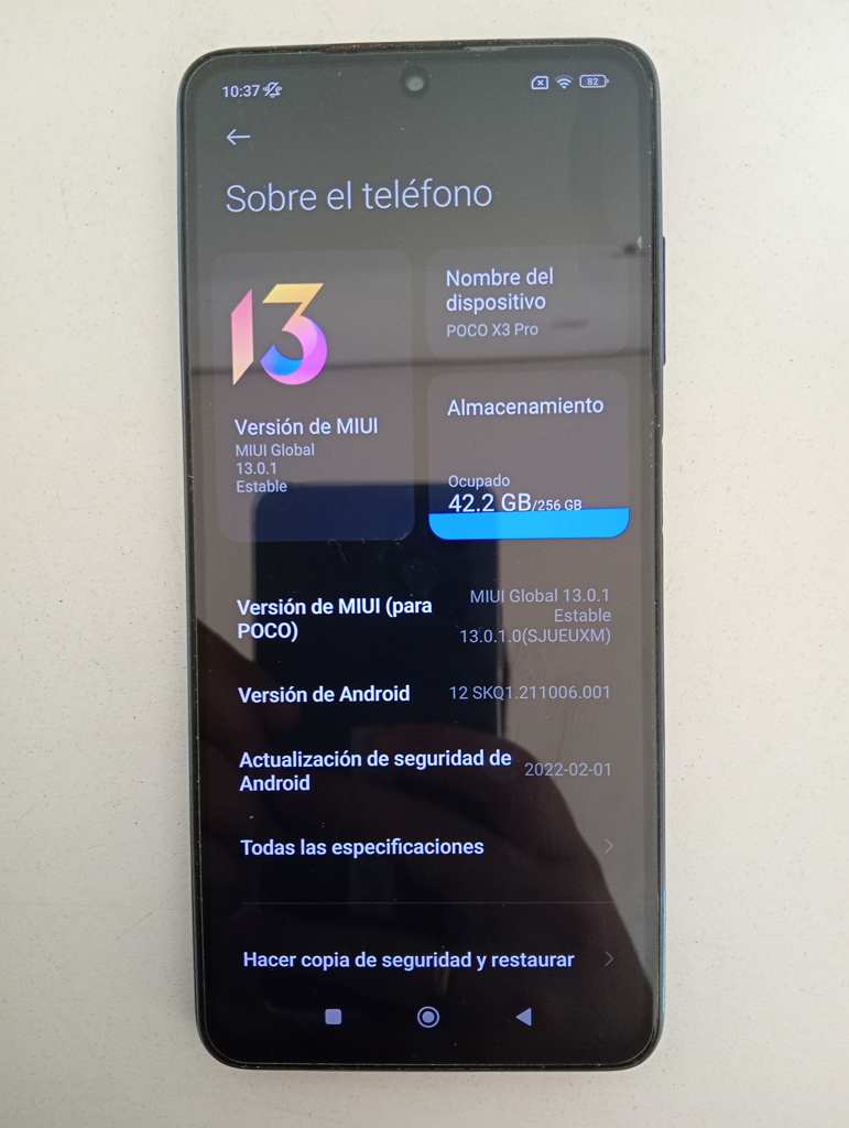 Celular Marca Poco Modelo X3 Pro Memoria Ram 8 Gb Almacenamiento Interno 256 Gb Imei 861.855.050.969.166 Acc Protector De Plastico Azul Oscuro
