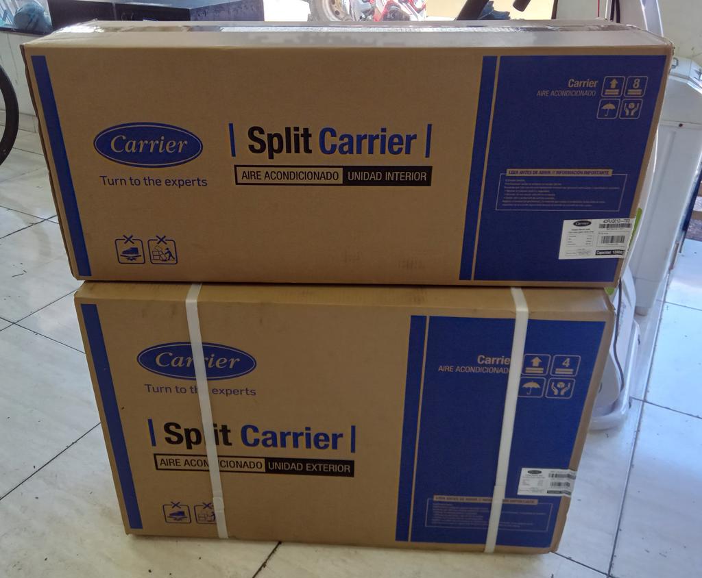 Aire Acondicionado Tipo Split Marca Carrier Potencia Btu 12.000 Con Kit Instalacion Con Control Modelo 4fuq012 Nuevo Sin Uso Con Caja Acc No Tiene