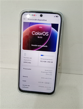 Celular Marca Oppo Modelo A6x Memoria Ram 4 Gb Almacenamiento Interno 256 Gb Imei 865.181.080.054.838 Acc En CajaSin Cargador