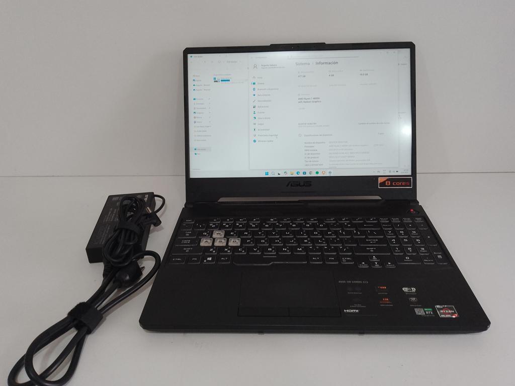 Notebook Marca Asus Modelo Fa506lc Procesador Reyzen 7 Memoria Ram 16 Gb Disco Duro 452 Gb Generacion 4 Acc Con Tarjeta Grafica