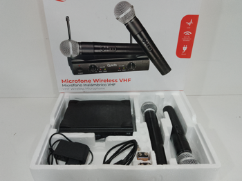 Par De Microfonos Marca Quanta Modelo Qtmic103 Con Caja Acc 2 MicrofonosReceptor De SeñalCable BananaCargador