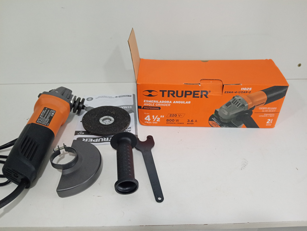 Pulidora Marca Truper Modelo Sma-4-1/2a9-2 Tamaño Chico Nuevo Sin Uso Acc MangoProtectorLlave