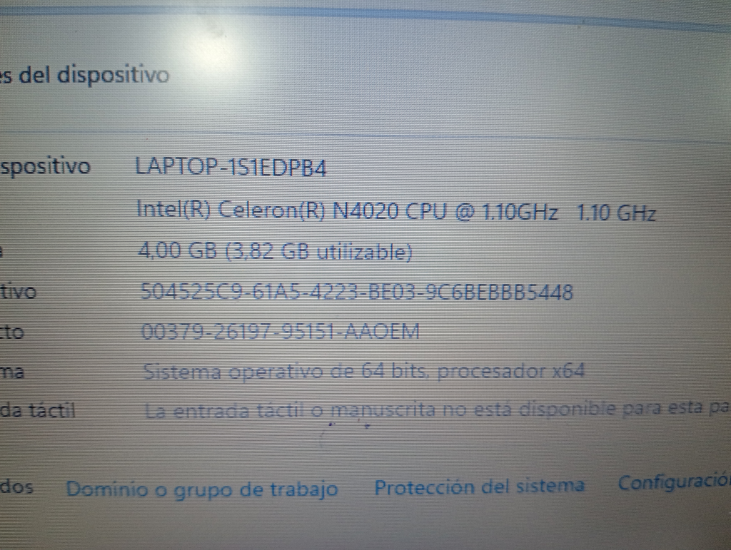 Foto 2 de Notebook Marca Hp Modelo Rtl8822ce Procesador Celeron N4040 Memoria Ram 4 Gb Disco Duro 237 Gb Generacion No Tiene Acc Cargador