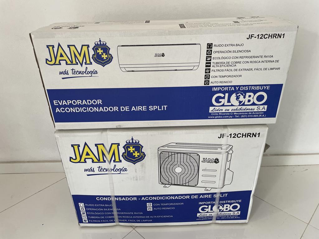 Aire Acondicionado Tipo Split Marca Jam Potencia Btu 12 Con Kit Instalacion Con Control Modelo Jf-12chrn1 Usado En Buen Estado Con Caja Acc EvaporadorCondensador