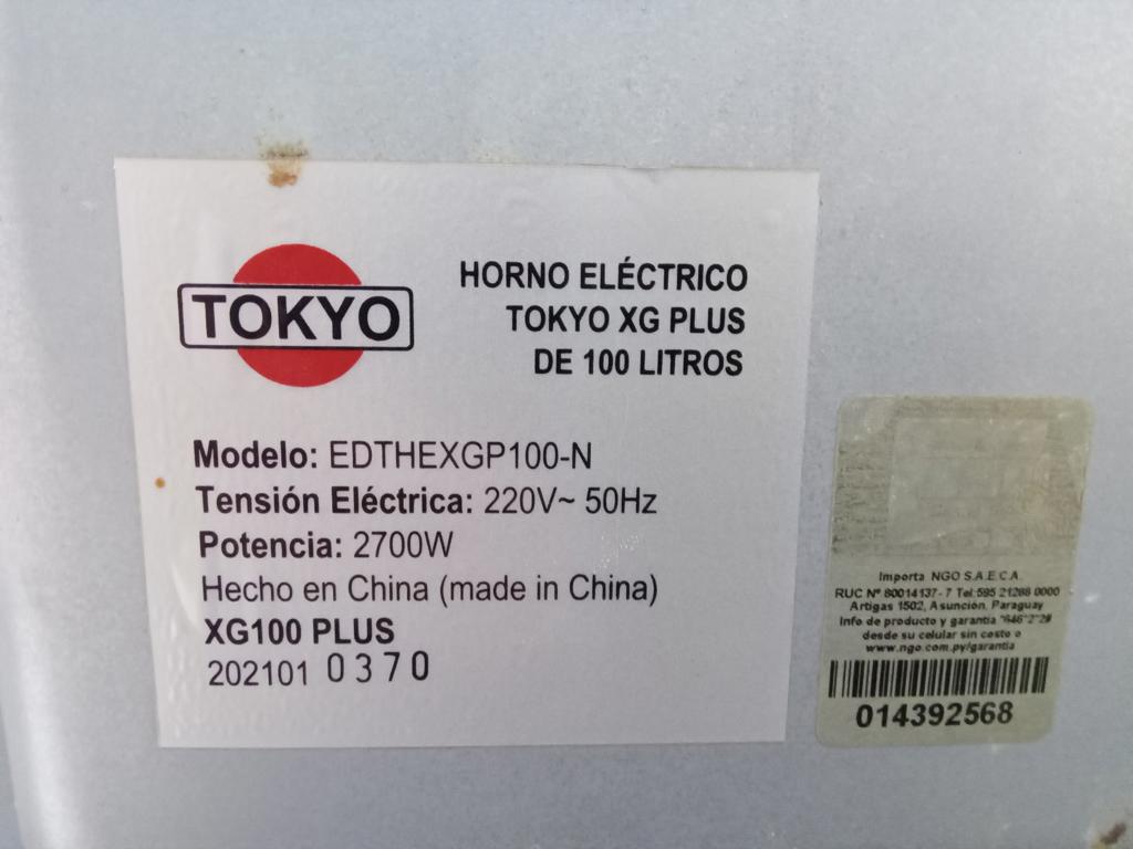 Horno Marca Tokyo Litros 100 Modelo Edthexgp-100-N Usado En Buen Estado Acc Parrilla