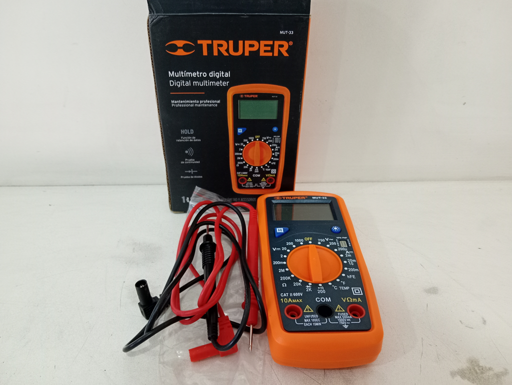 Tester Digital Marca Truper Modelo Mut-33 Usado En Buen Estado Con Dos Puntas Acc No Tiene